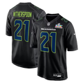 Men's Seattle Seahawks Devon Witherspoon #21 Black Super Bowl LX Patch Carbon Fashion Game Jersey