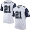 D.Cowboys #21 Deion Sanders White Team Legend Player Performance Top Jersey