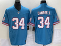 Men's Tennessee Titans Earl Campbell Light Blue Oilers Throwback Retired Player Game Jersey