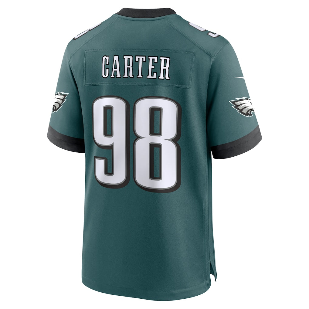 P.Eagles #98 Jalen Carter Midnight Green Team Game Jersey