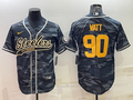 Men's Pittsburgh Steelers T.J. Watt Gray Camouflage Game Jersey Joint edition