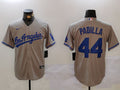 Men's Los Angeles Dodgers Vicente Padilla #44 Gray Game Jersey1