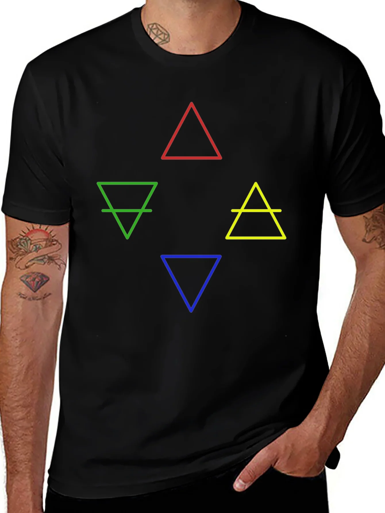 Elements Symbol Graphic T-Shirt - Earth Fire Water Air