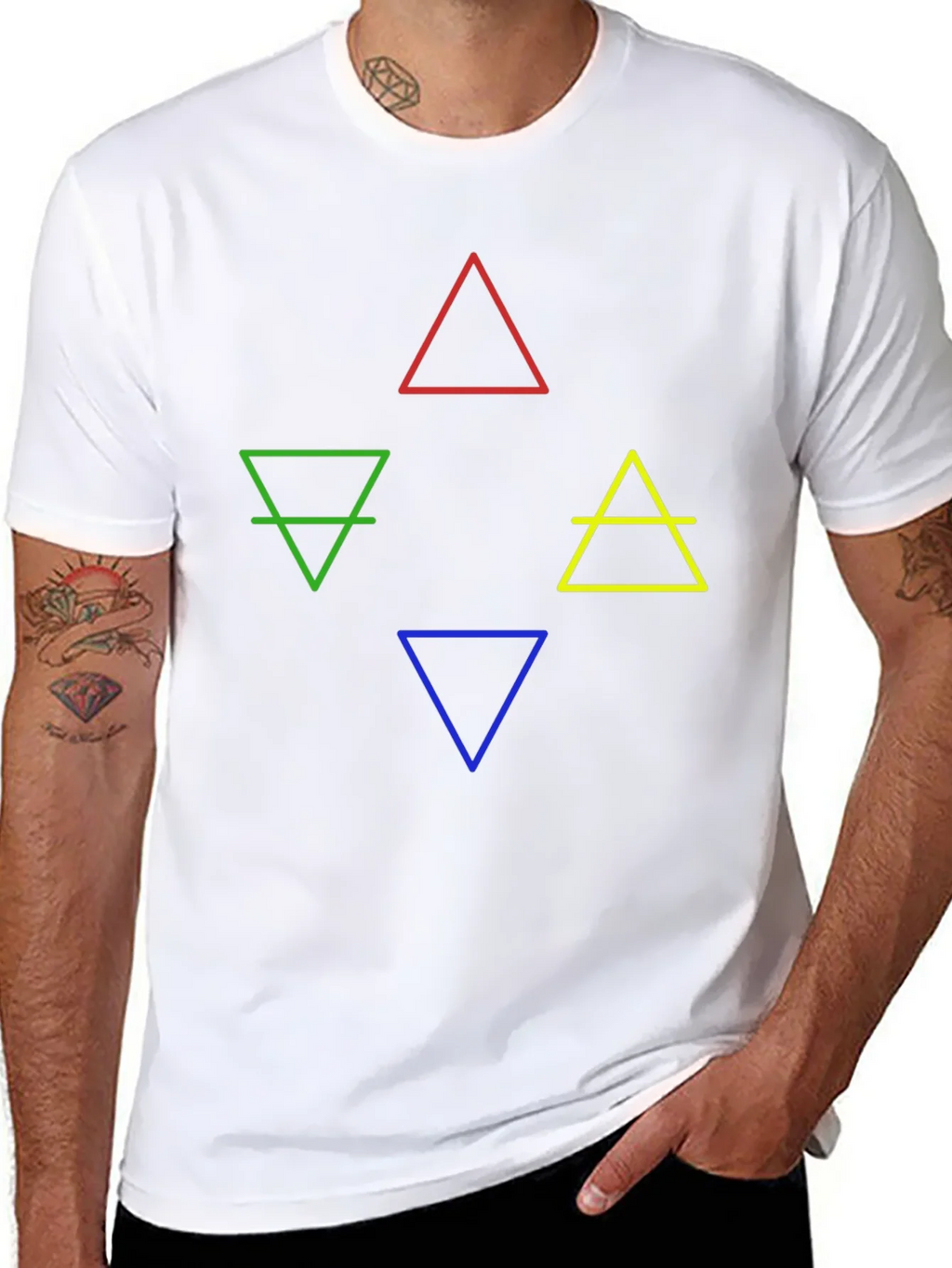 Elements Symbol Graphic T-Shirt - Earth Fire Water Air