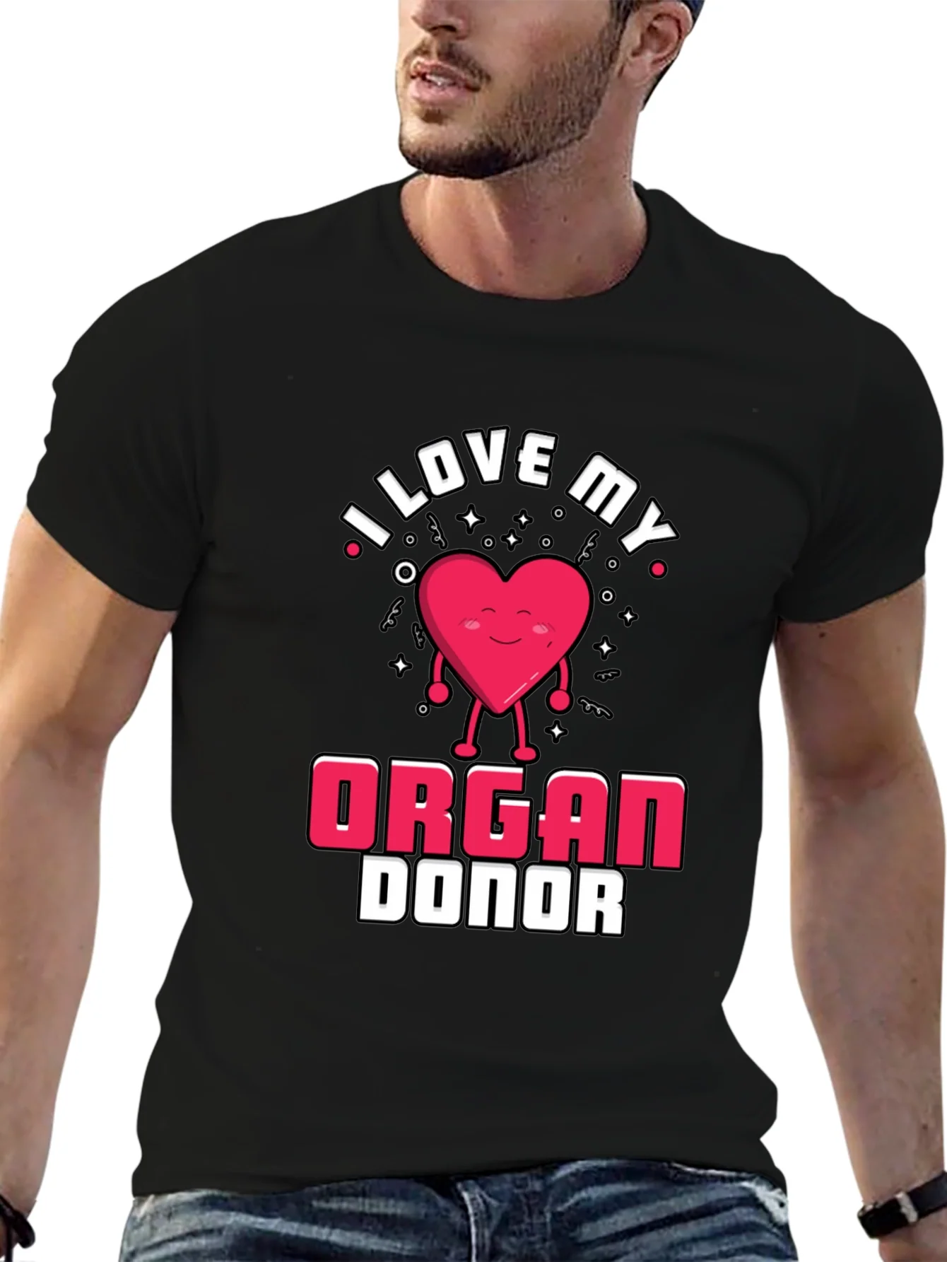 I Love My Organ Donor Black T-Shirt