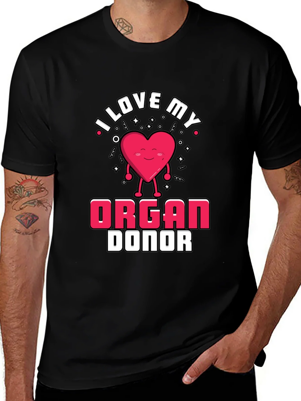 I Love My Organ Donor Black T-Shirt