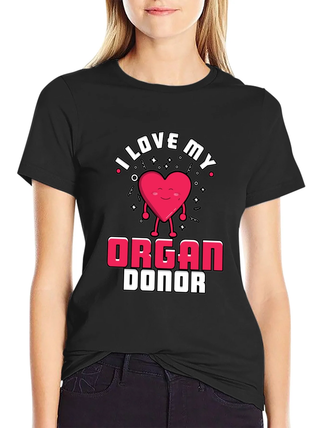 I Love My Organ Donor Black T-Shirt