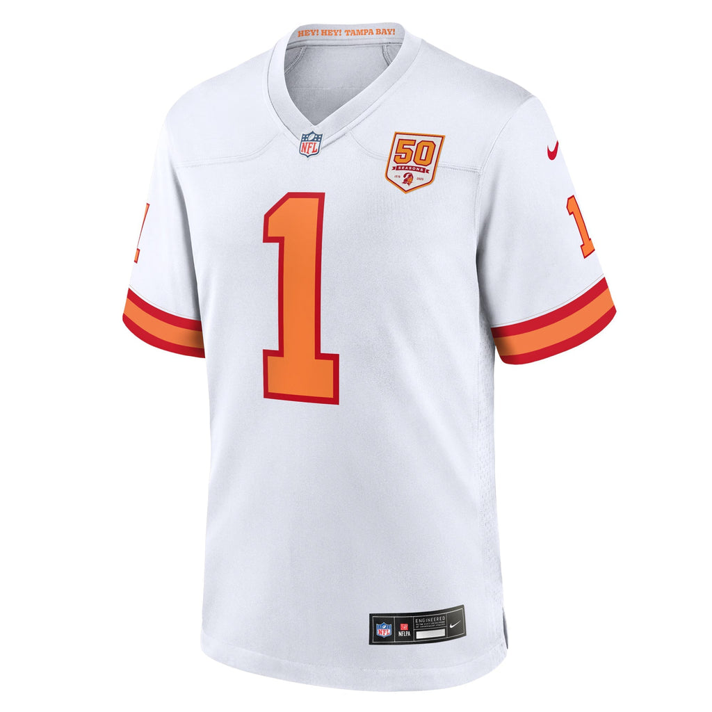 76 Tampa Bay Buccaneers Rachaad White White 50th Season Game Jersey