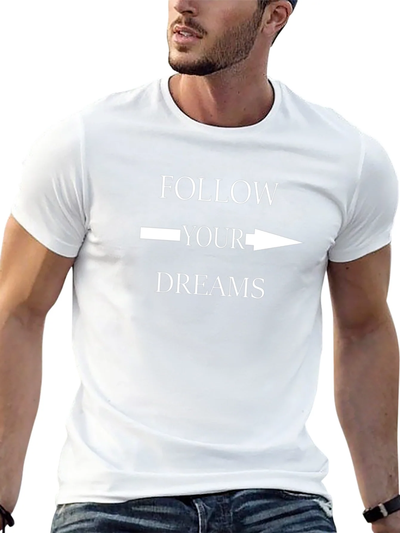 Follow Your Dreams Graphic Tee - Motivational Black T-Shirt