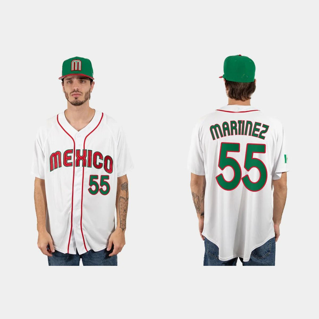 #55 ADRIAN MARTINEZ MEXICO BASEBALL 2023 WORLD BASEBALL CLASSIC JERSEY C WHITE Stitches Baseball Jerseys