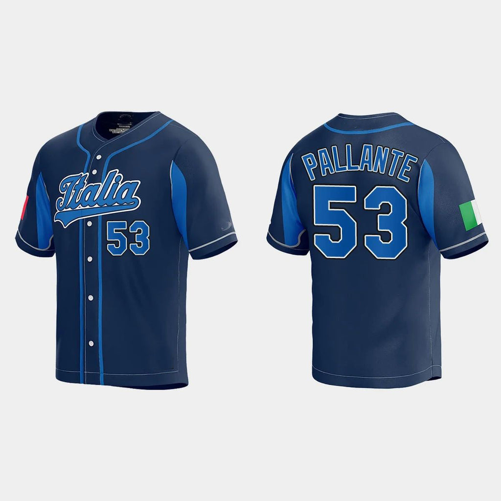 #53 ANDRE PALLANTE WORLD BASEBALL CLASSIC 2023 WORLD BASEBALL CLASSIC JERSEY C NAVY Stitches Baseball Jerseys