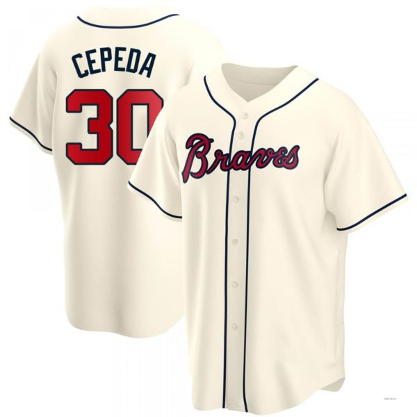 Atlanta Braves #30 Orlando Cepeda Cream Alternate Jersey Stitches Baseball Jerseys