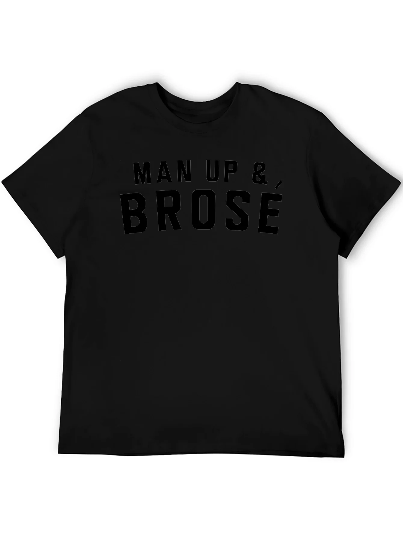 Man Up & Brose Graphic Tee - Black Short Sleeve Crew Neck