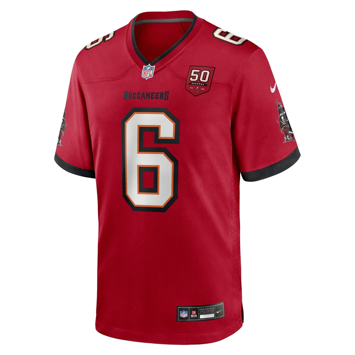 Tampa Bay Buccaneers Baker Mayfield Red 50th Season Team Game Jersey