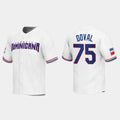 #75 CAMILO DOVAL DOMINICAN REPUBLIC BASEBALL 2023 WORLD BASEBALL CLASSIC REPLICA JERSEY C WHITE Stitches Baseball Jerseys