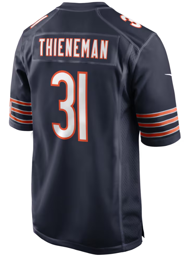 C.Bears #31 Dillon Thieneman Navy 2026 Draft First Round Pick No. 25 Team Game Jersey