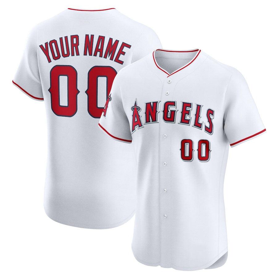 Custom Los Angeles Angels Home Elite Jersey C White Stitched Baseball Jersey