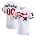 Custom Minnesota Twins Home Elite Jersey C White Stitched Baseball Jersey