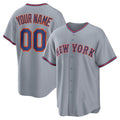 Custom New York Mets Away Jersey4u 2.0 Jersey C Gray Stitched Baseball Jersey