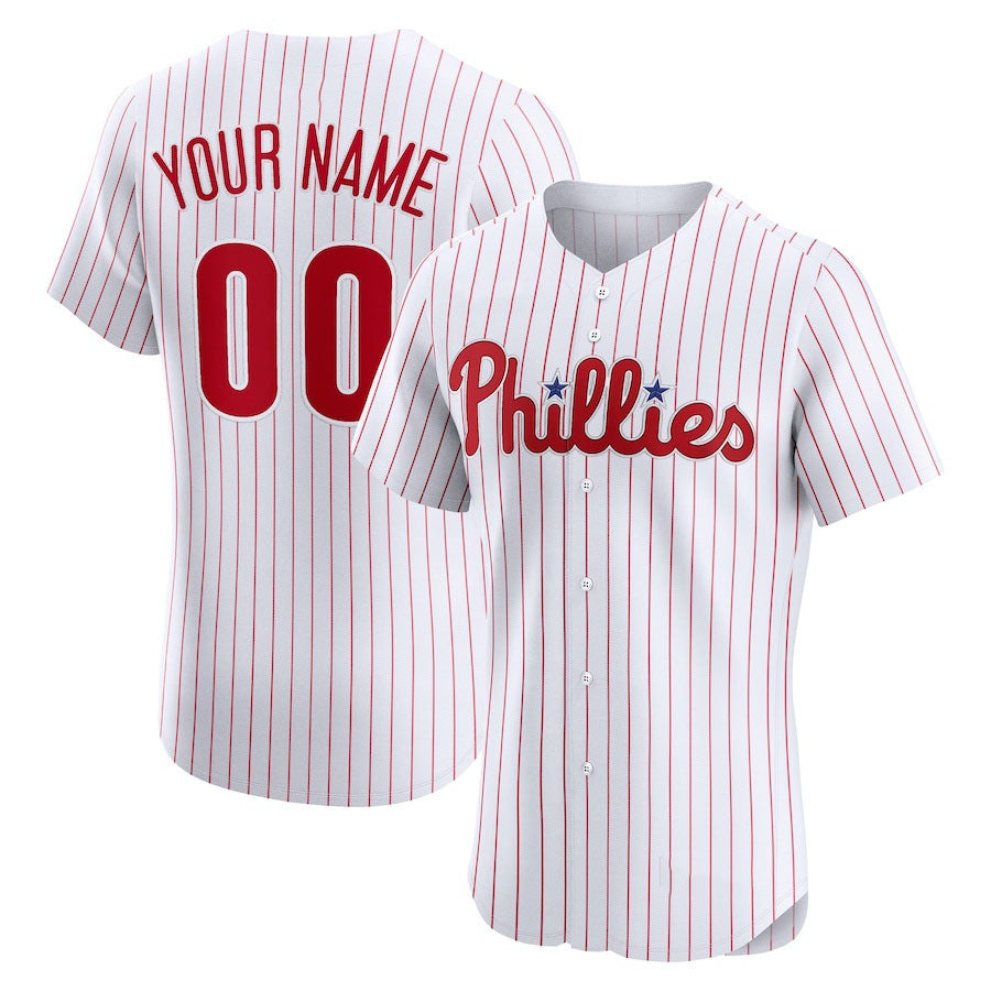 Custom Philadelphia Phillies Home Elite Jersey C White Stitched Baseball Jersey