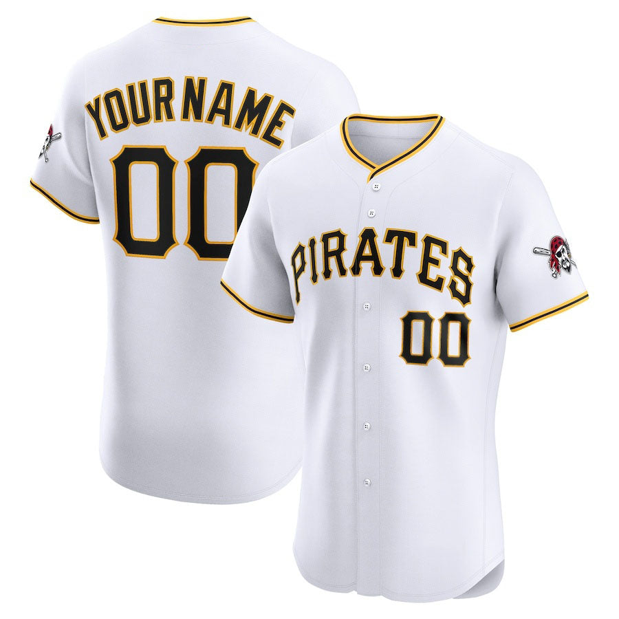Custom Pittsburgh Pirates Home Elite Jersey C White Stitched Baseball Jersey