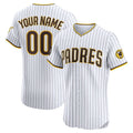 Custom San Diego Padres Home Elite Sponsor Patch Jersey C White Stitched Baseball Jersey