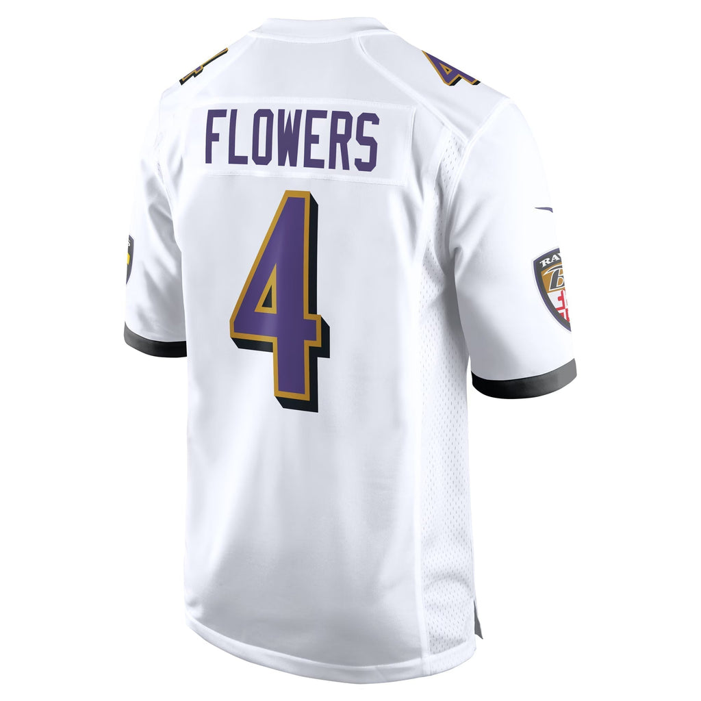 Baltimore Ravens Zay Flowers White Game Jersey