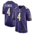 Baltimore Ravens Zay Flowers Purple Game Jersey