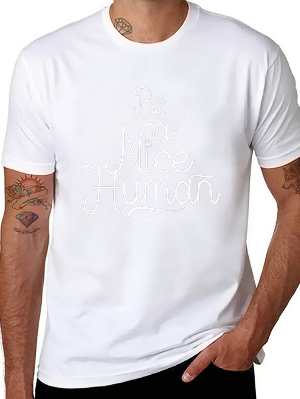 Be Nice Human Black Graphic Tee