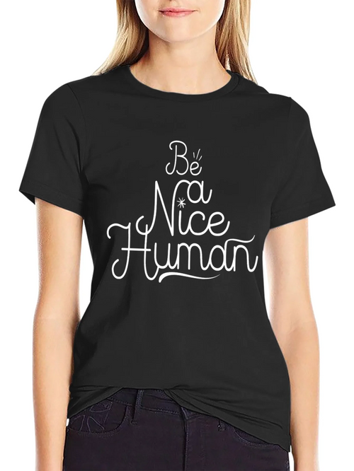 Be Nice Human Black Graphic Tee