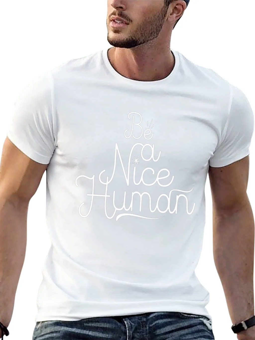 Be Nice Human Black Graphic Tee