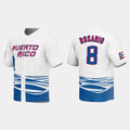 #8 EDDIE ROSARIO PUERTO RICO BASEBALL 2023 WORLD BASEBALL CLASSIC JERSEY C WHITE Stitches Baseball Jerseys