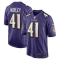 Baltimore Ravens Daryl Worley Purple Game Player Jersey