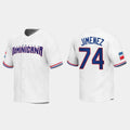 #74 ELOY JIMENEZ DOMINICAN REPUBLIC BASEBALL 2023 WORLD BASEBALL CLASSIC REPLICA JERSEY C WHITE Stitches Baseball Jerseys