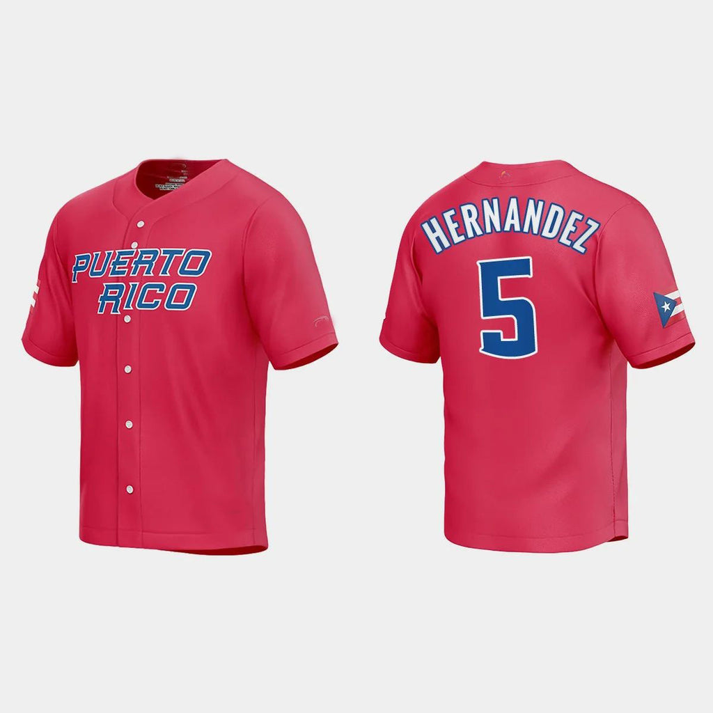 #5 ENRIQUE HERNANDEZ WORLD BASEBALL CLASSIC 2023 WORLD BASEBALL CLASSIC JERSEY C RED Stitches Baseball Jerseys