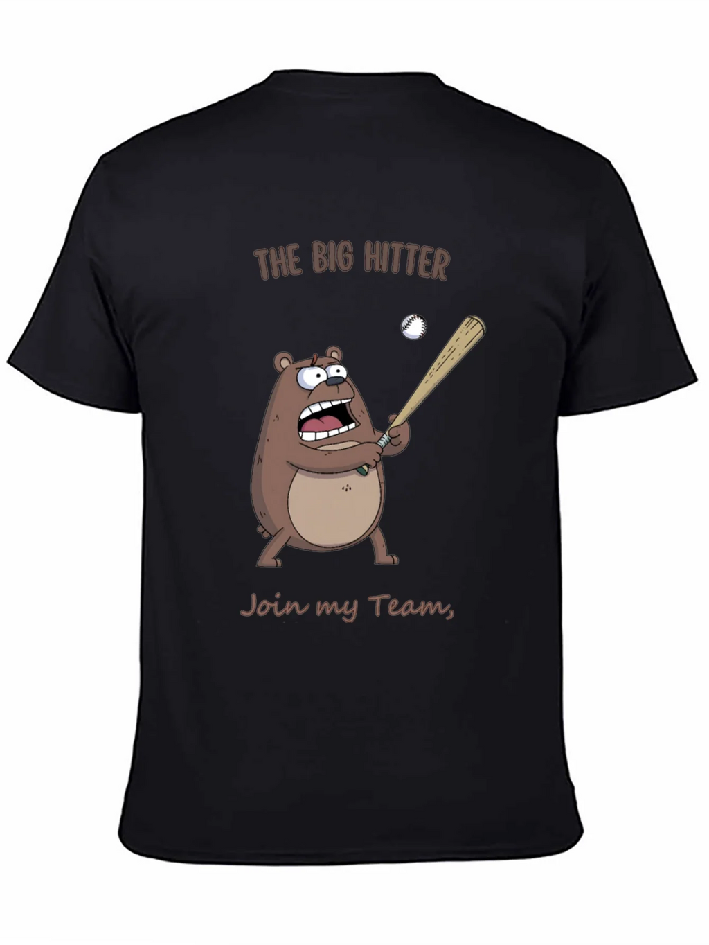The Big Hitter Bear T-Shirt - Funny Baseball Tee