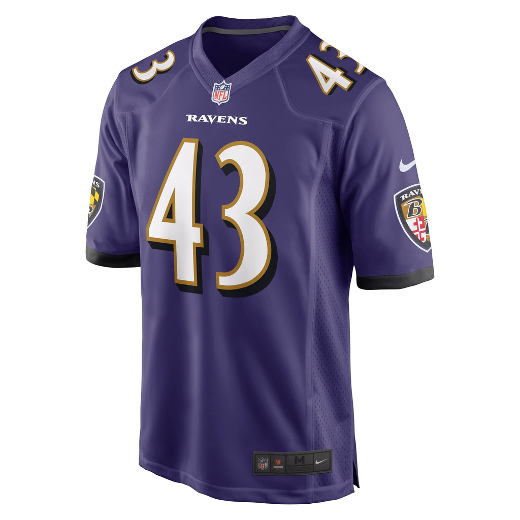 Baltimore Ravens Justice Hill Purple Game Jersey