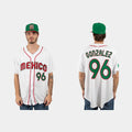 #96 FELIPE GONZALEZ MEXICO BASEBALL 2023 WORLD BASEBALL CLASSIC JERSEY C WHITE Stitches Baseball Jerseys