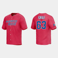 #63 FERNANDO CRUZ PUERTO RICO BASEBALL 2023 WORLD BASEBALL CLASSIC JERSEY C RED Stitches Baseball Jerseys