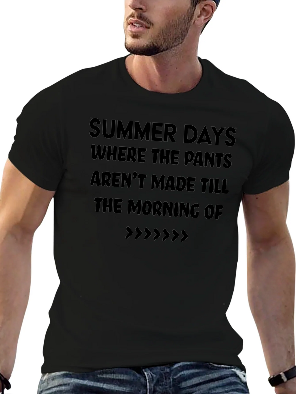 Summer Days T-Shirt - Casual Black Tee
