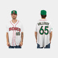 #65 GIOVANNY GALLEGOS MEXICO BASEBALL 2023 WORLD BASEBALL CLASSIC JERSEY C WHITE Stitches Baseball Jerseys