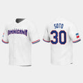 #30 GREGORY SOTO DOMINICAN REPUBLIC BASEBALL 2023 WORLD BASEBALL CLASSIC REPLICA JERSEY C WHITE Stitches Baseball Jerseys