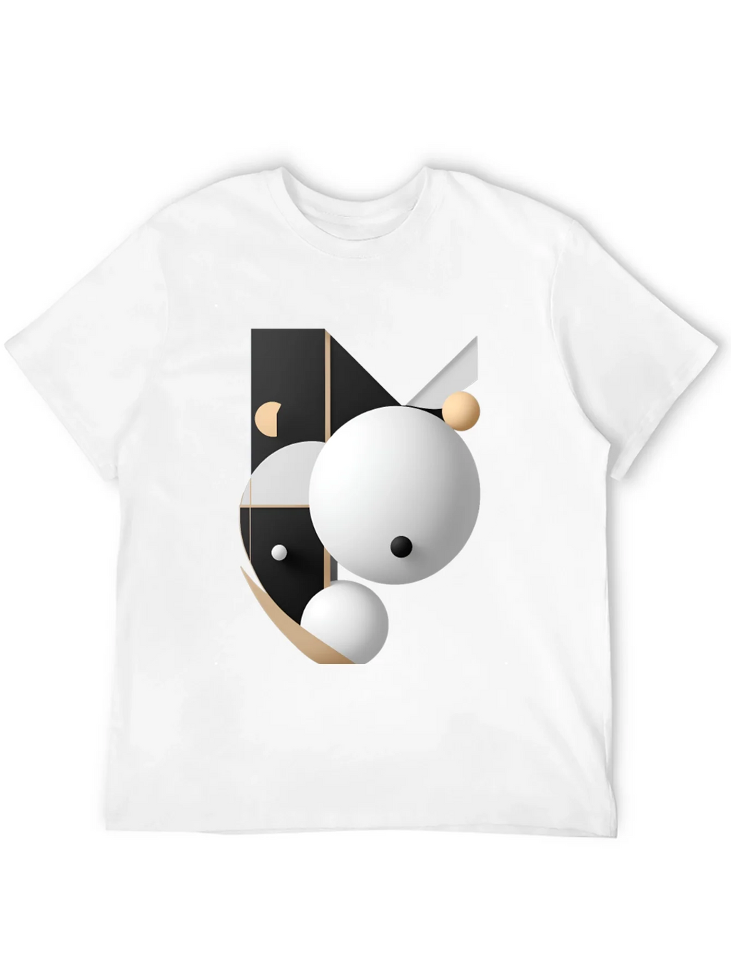 Abstract Geometric Graphic Print Black T-Shirt