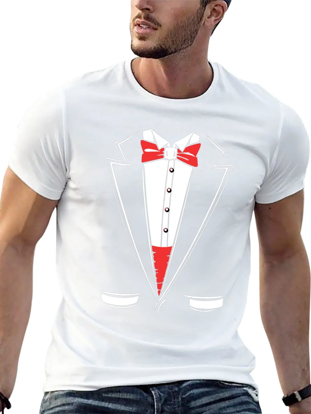 Tuxedo Graphic Print Crewneck T-Shirt