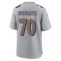 B.Ravens #70 Roger Rosengarten Gray Game Jersey Stitched American Football Jerseys