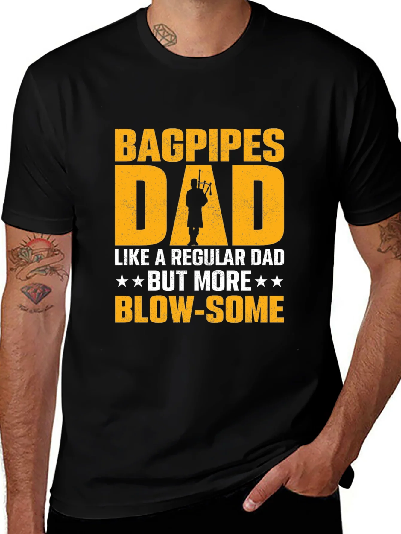 Bagpipes Dad T-Shirt - Funny Fathers Day Gift for Musicians