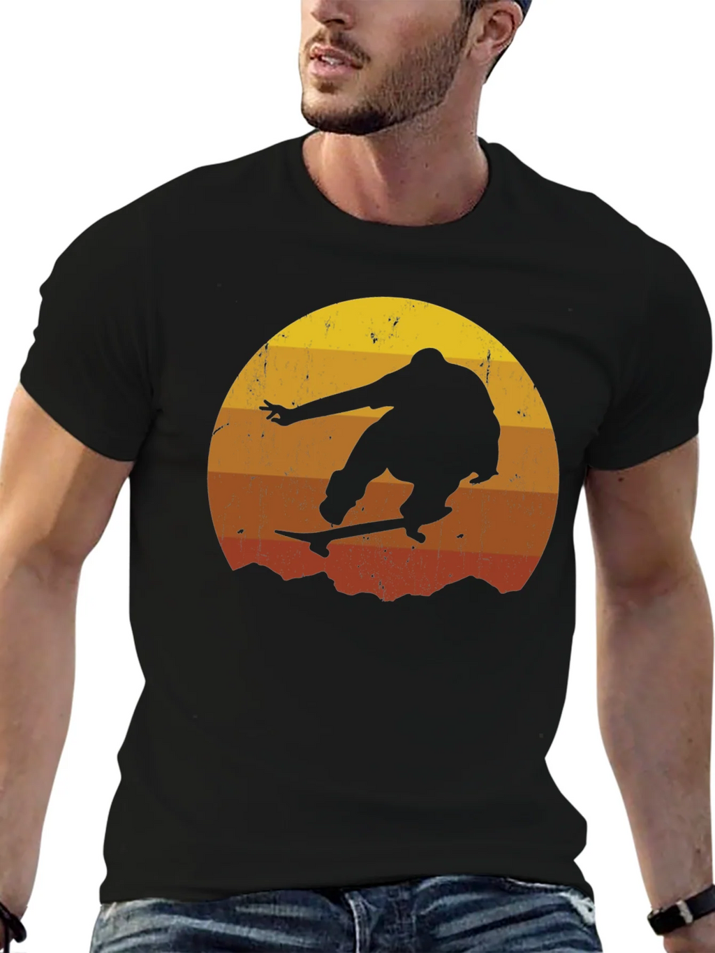 Retro Skateboarder Silhouette Tee
