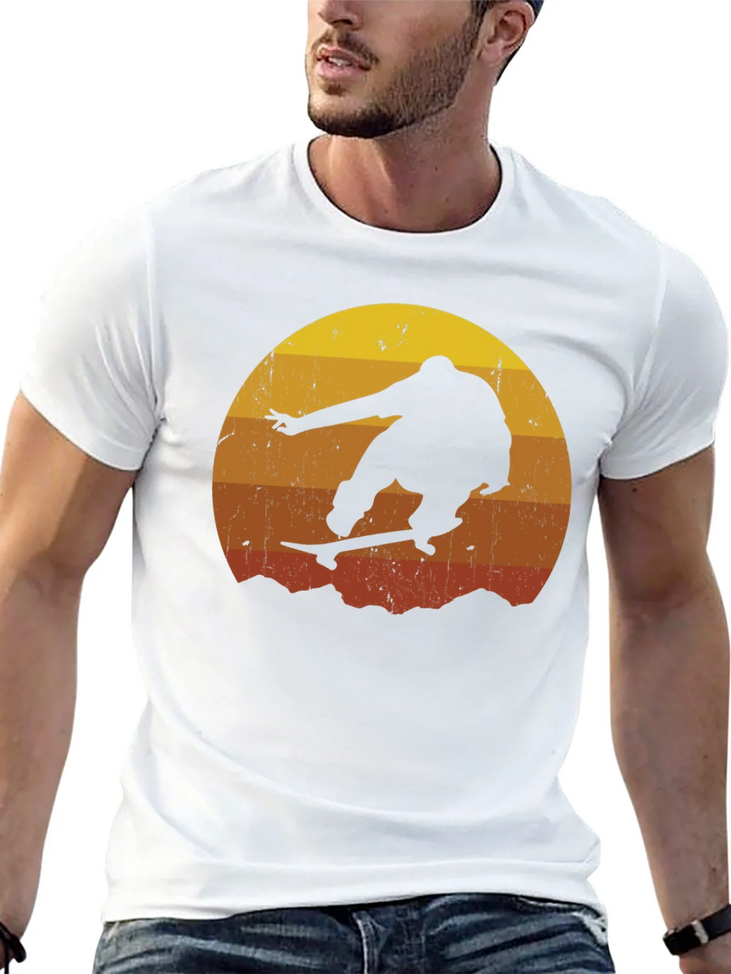 Retro Skateboarder Silhouette Tee