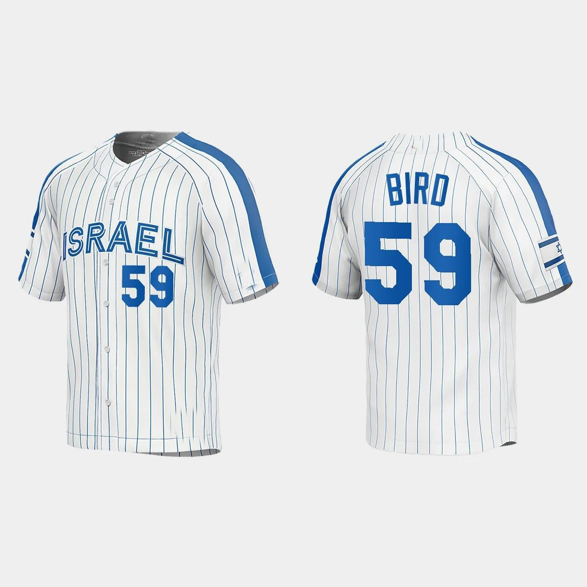 #59 JAKE BIRD ISRAEL BASEBALL 2023 WORLD BASEBALL CLASSIC JERSEY C WHITE Stitches Baseball Jerseys