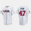 #47 JASON ADAM TAMPA BAY RAYS 2023 WORLD BASEBALL CLASSIC USA REPLICA JERSEY C WHITE Stitches Baseball Jerseys